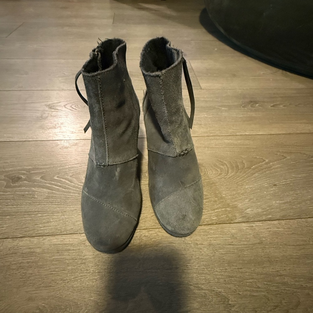 Toms Charcoal Ankle Booties